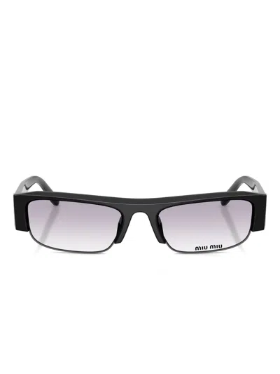 Miu Miu Rectangle-frame Sunglasses In Black