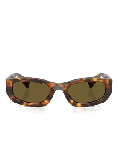 Miu Miu Rectangle-frame Sunglasses In Black