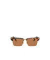 Miu Miu Rectangle-frame Sunglasses In Brown
