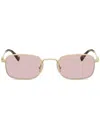 Miu Miu Rectangle-frame Sunglasses In Gold