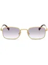 Miu Miu Rectangle-frame Sunglasses In Gold