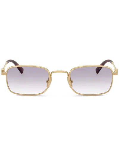 Miu Miu Rectangle-frame Sunglasses In Gold