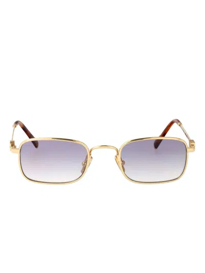 Miu Miu Rectangle-frame Metal Sunglasses In Gold