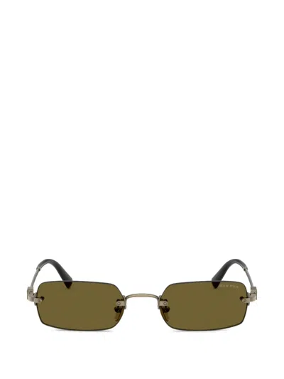 Miu Miu Rectangle-frame Sunglasses In Brown