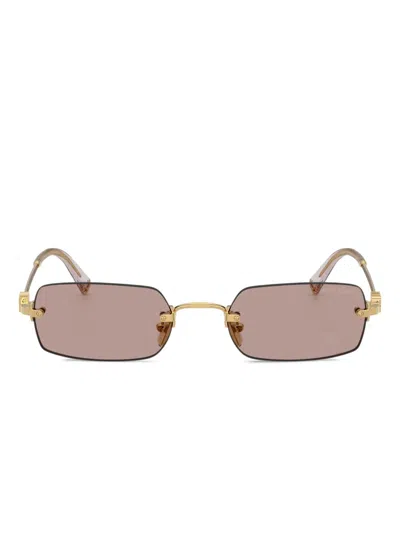 Miu Miu Sonnenbrille Mit Eckigem Gestell In Pink
