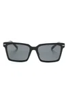 Miu Miu Rectangle-frame Tinted Sunglasses In Black
