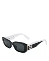 Miu Miu Rectangle Sunglasses, 51mm In Black