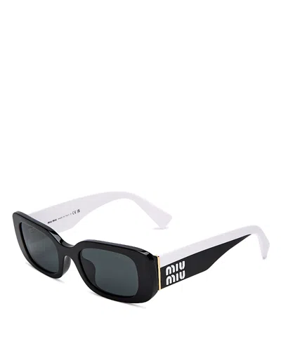 Miu Miu Rectangle Sunglasses, 51mm In Black