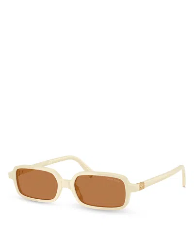 Miu Miu Rectangle-frame Sunglasses In Brown