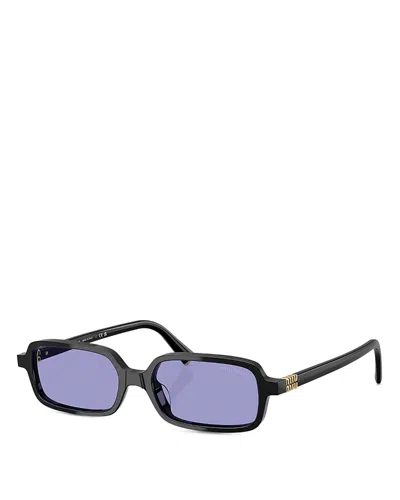 Miu Miu Mu 11zsf Acetate Rectangular Sunglasses In Black