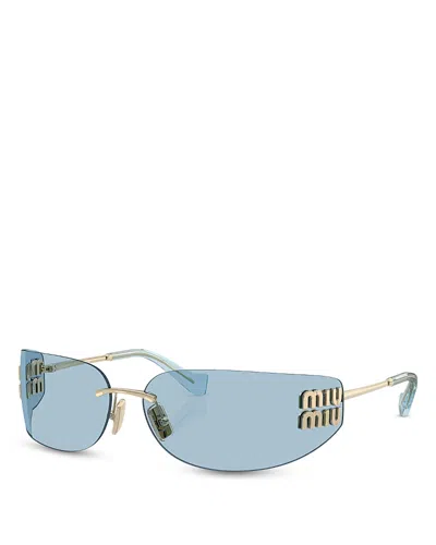 MIU MIU RECTANGLE SUNGLASSES, 75MM