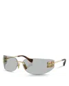 Miu Miu Rectangle Sunglasses, 75mm In Gold