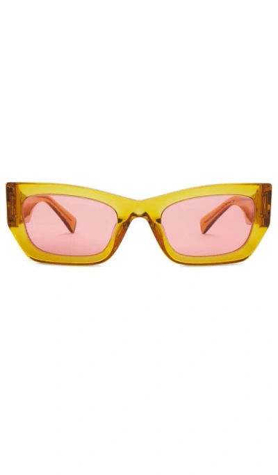 Miu Miu Rectangle Sunglasses In 橙色