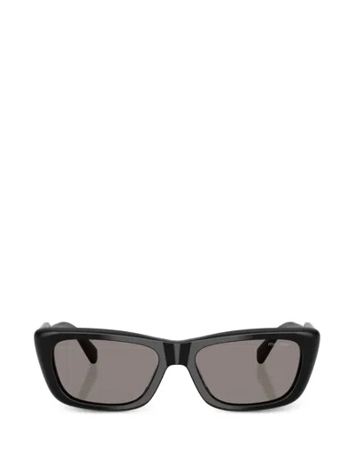 Miu Miu Rectangle Sunglasses In Black