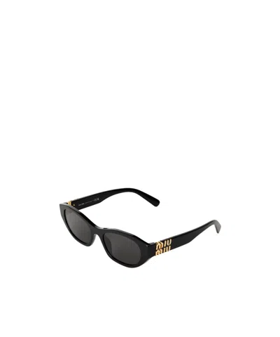 Miu Miu Rectangle Sunglasses In Black