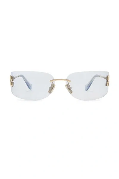 Miu Miu Rectangle Sunglasses In Neutral