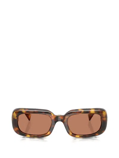 Miu Miu Rectangle-frame Sunglasses In Brown