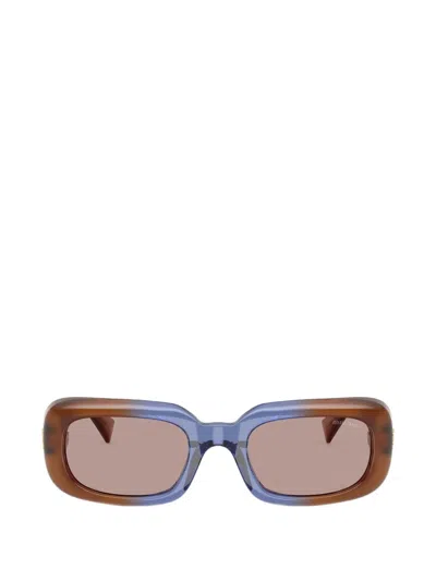 Miu Miu Rectangle-frame Sunglasses In Brown