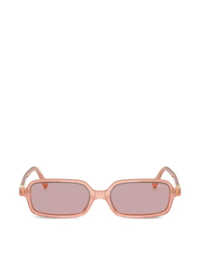 Miu Miu Rectangle-frame Sunglasses In Pink