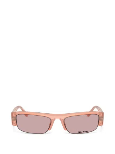 Miu Miu Rectangle-frame Sunglasses In Pink