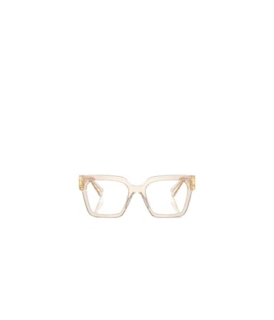 Miu Miu Rectangular Flat Mirror In Nude