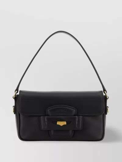 Miu Miu Rectangular Leather Top Handle Shoulder Bag In Black