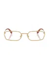 Miu Miu Rectangular Optical Glasses In Gold