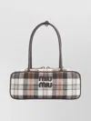 Miu Miu Rectangular Plaid Shoulder Bag With Dual Handles In Multi