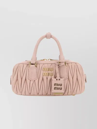 Miu Miu Rectangular Quilted Handbag Top Handles