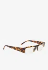 Miu Miu Root Tortoise Brown Acetate Transparent Sunglasses In Brown