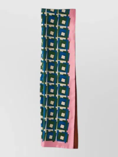 Miu Miu Rectangular Scarf Soft Texture Geometric Pattern In Multi