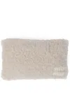 Miu Miu Shearling-kissen Mit Rechteckiger Form In White