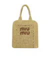 Miu Miu Rectangular Shoulder Bag In Nude