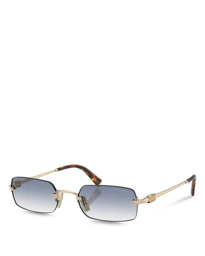 MIU MIU RECTANGULAR SUNGLASSES, 52MM