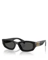 Miu Miu Rectangular Sunglasses, 53mm In Black
