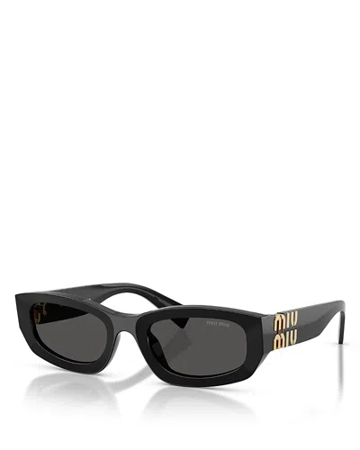 Miu Miu Rectangular Sunglasses, 53mm In Black