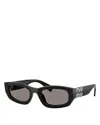 Miu Miu Rectangular Sunglasses, 53mm In Black