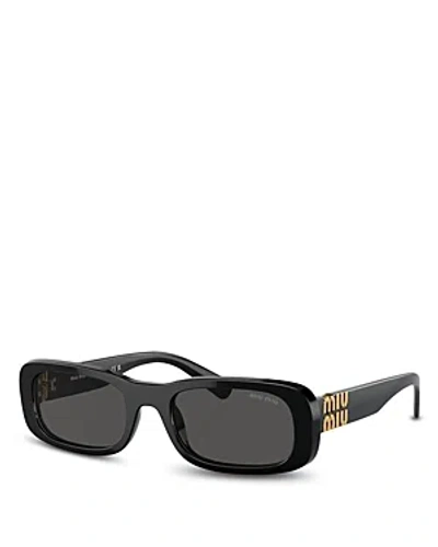 Miu Miu Rectangular Sunglasses, 53mm In Black