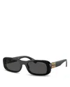Miu Miu Miu Mens Black Mu 08zs Rectangle-frame Acetate Sunglasses In Black/gray Solid