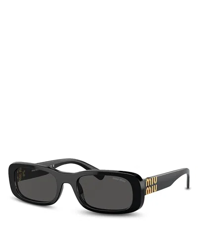 Miu Miu Miu Mens Black Mu 08zs Rectangle-frame Acetate Sunglasses