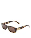 Miu Miu Rectangular Sunglasses, 53mm In Havana/brown Solid