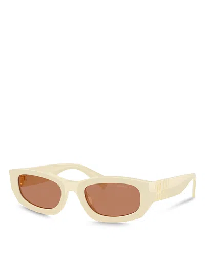 MIU MIU RECTANGULAR SUNGLASSES, 53MM
