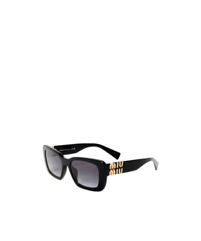 Miu Miu Rectangular Sunglasses In Black