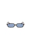 Miu Miu Logo Acetate Rectangle Sunglasses In Blue