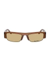 Miu Miu Rectangular Sunglasses In Brown