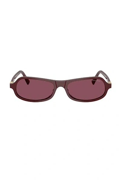 Miu Miu Rectangular Sunglasses In Purple