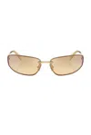 Miu Miu Womens Gold Mu A50s Oval-frame Metal Sunglasses In Gold