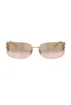 Miu Miu Rectangular Sunglasses In Brown