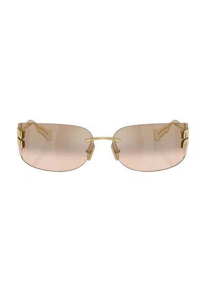 Miu Miu Rectangular Sunglasses In Brown