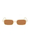 Miu Miu Rectangular Sunglasses In Beige